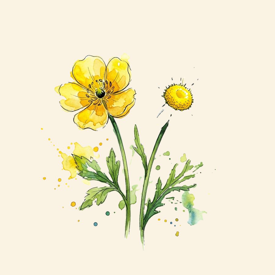 Watercolor Wildflower Clipart